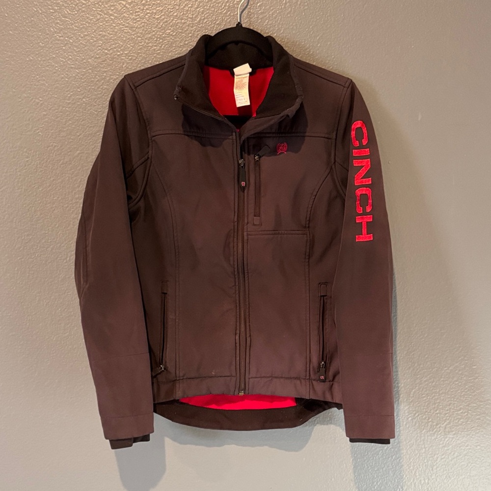 Cinch Men's Dark Jacket with Red Details